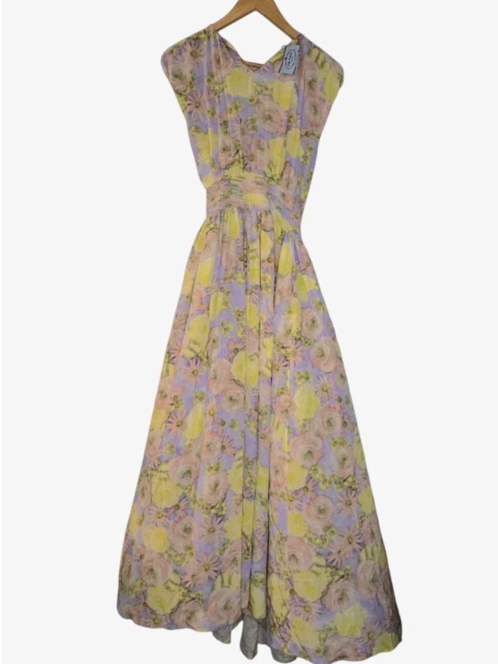 Prada Silk Floral Maxi Dress Size 38